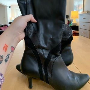 Black dressy heeled boots